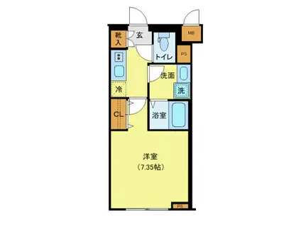 ジェノヴィア蕨(1K/1階)の間取り写真