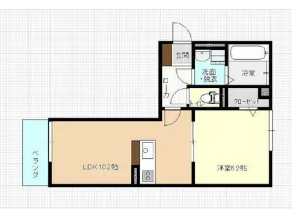 ル・シェル中庄II(1LDK/3階)の間取り写真