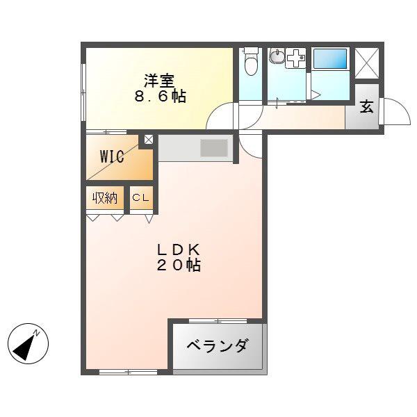 ベーシックマンションII(1LDK/3階)の間取り写真