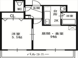 CASA LAGO(1DK/4階)の間取り写真