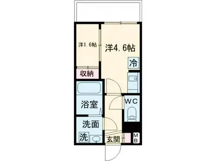 MODERN PALAZZO 長崎ノース(1DK/1階)の間取り写真