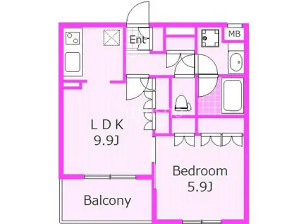 ヴィレフレール(1LDK/3階)の間取り写真