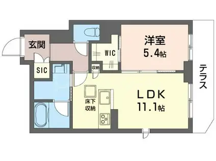 シャーメゾン ボヌール(1LDK/1階)の間取り写真