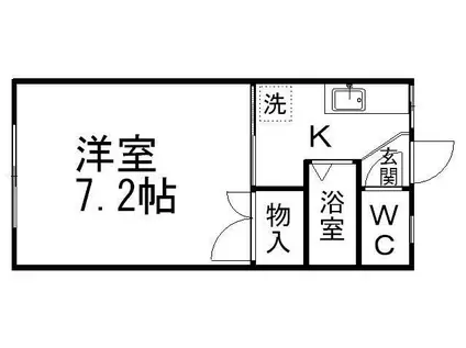 プロムナード河原町(1K/2階)の間取り写真