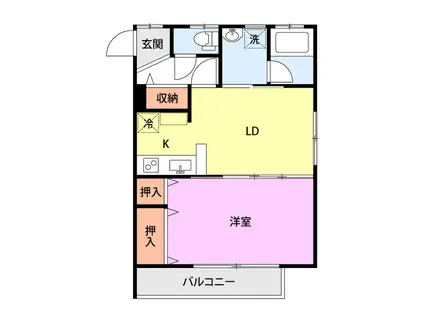 ファミール・アンカン(1LDK/2階)の間取り写真