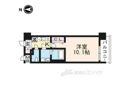 インベスト京都堀川(1K/2階)の間取り写真