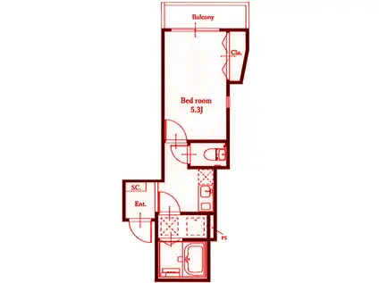 FIORE戸塚 壱番館(1K/3階)の間取り写真