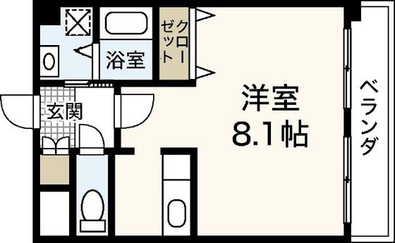 ネオイズム(ワンルーム/5階)の間取り写真