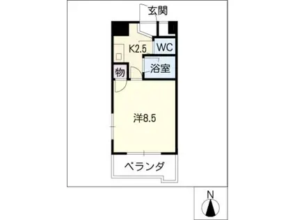 パラシオンFJ(1K/4階)の間取り写真