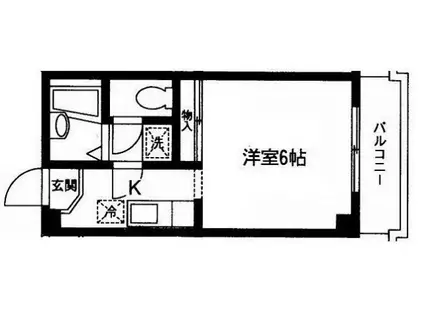 トライファースト日高(1K/4階)の間取り写真