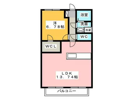 サウス COURT(1LDK/3階)の間取り写真