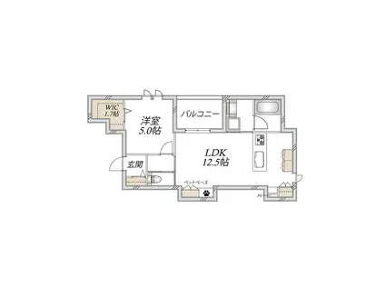 大阪市東淀川区上新庄2丁目へーベルメゾン(1LDK/3階)の間取り写真