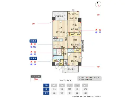 RISOIE-CINQ(3LDK/5階)の間取り写真