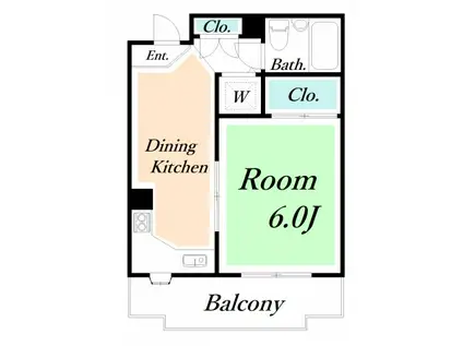 メゾンブロットB(1DK/2階)の間取り写真