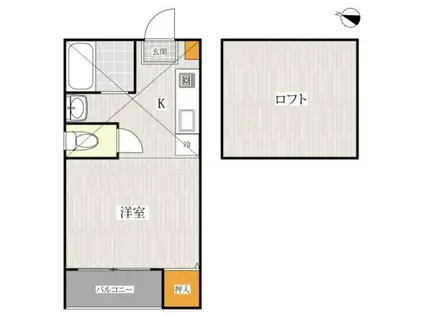 ローズ・フラット(ワンルーム/1階)の間取り写真