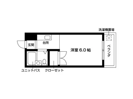 シャトー・フロントナック(ワンルーム/1階)の間取り写真