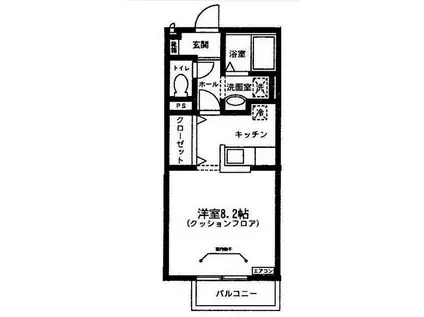 フォーユー(1K/1階)の間取り写真