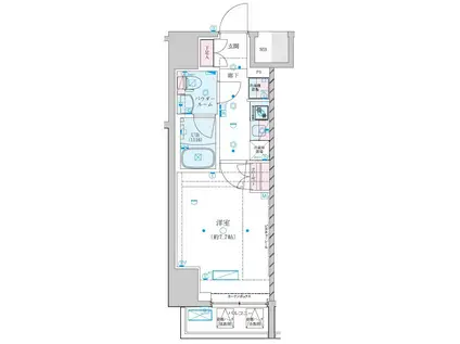 ジェノヴィア川崎7(1K/13階)の間取り写真