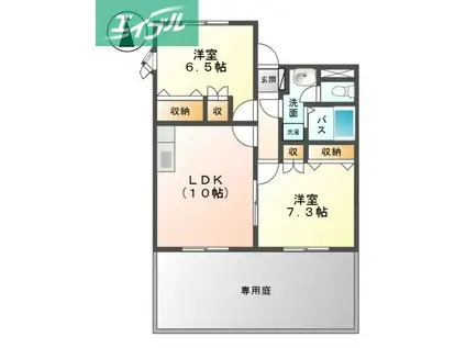 コンフォート(2LDK/1階)の間取り写真