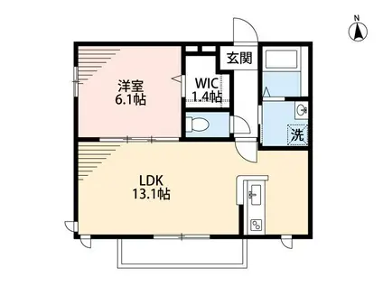 メゾン星の宮(1LDK/2階)の間取り写真