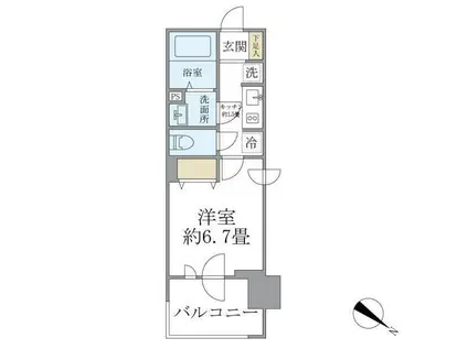 フェルモ横浜桜木町(1K/3階)の間取り写真