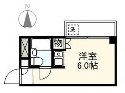 岡ハイツ(ワンルーム/2階)の間取り写真