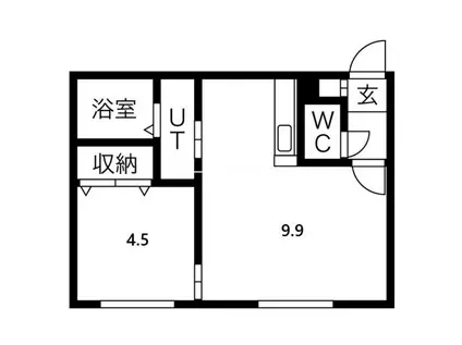 レガシィ参番館(1LDK/2階)の間取り写真