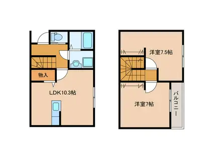GIRASOLE(2LDK/1階)の間取り写真