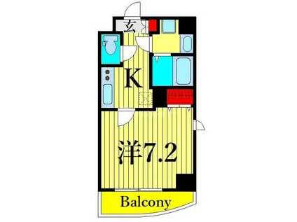 リブリFIRST(1K/9階)の間取り写真