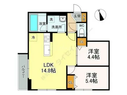 レジデンス練馬桜台(2LDK/4階)の間取り写真