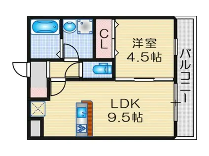 ルージュ・ブリエ(1LDK/1階)の間取り写真