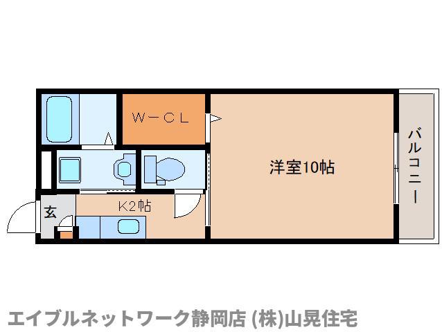 クレスト青木(1K/2階)の間取り写真