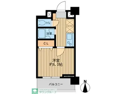 ジョイシティ住吉(1K/6階)の間取り写真