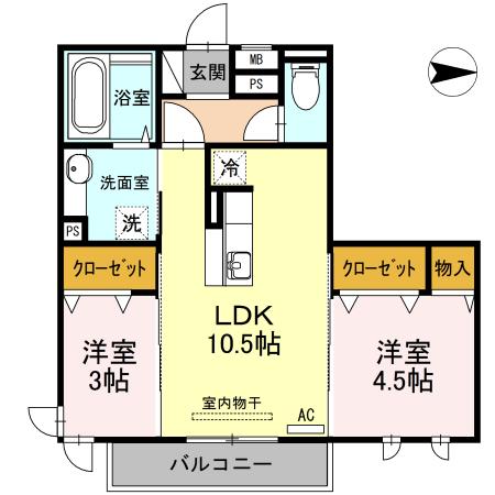 ブレイン・ゾーン(2LDK/2階)の間取り写真