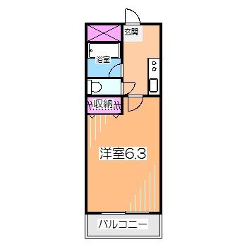 プリミエール白鷺(1K/3階)の間取り写真