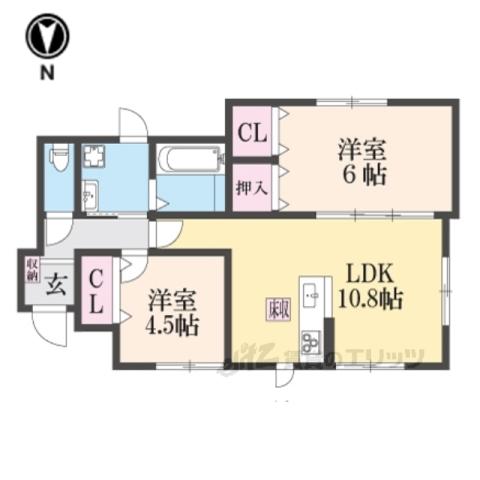 谷428-1アパート(2LDK/1階)の間取り写真