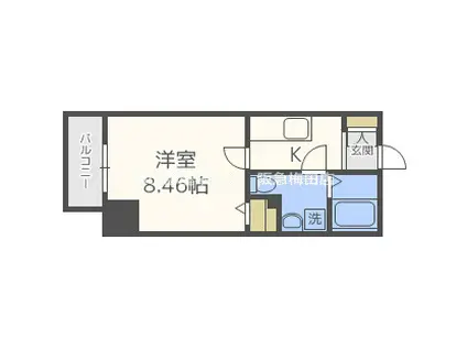 R SQUARE 東天満(1K/6階)の間取り写真