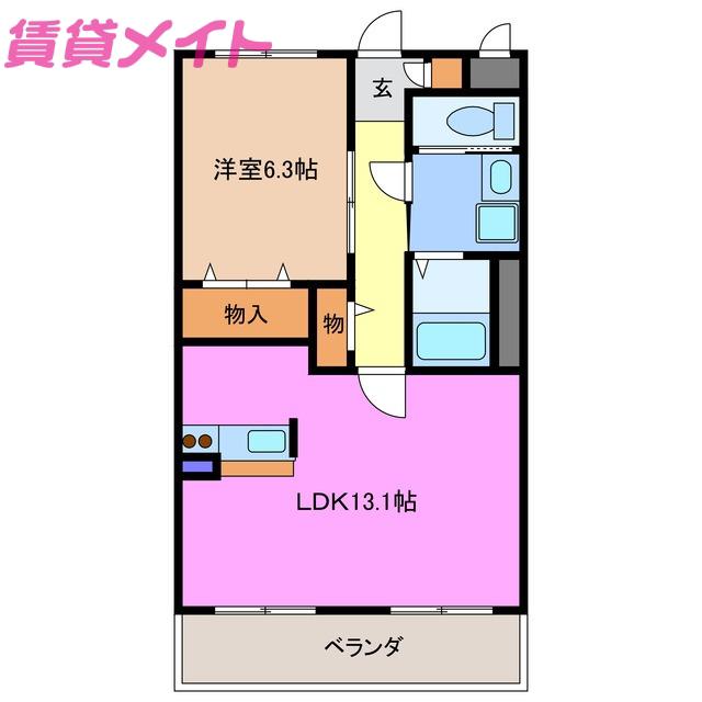 アルバクオーレ A棟(1LDK/3階)の間取り写真