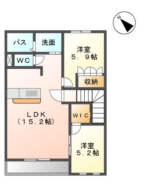 グランドセフトオートジー(2LDK/2階)の間取り写真