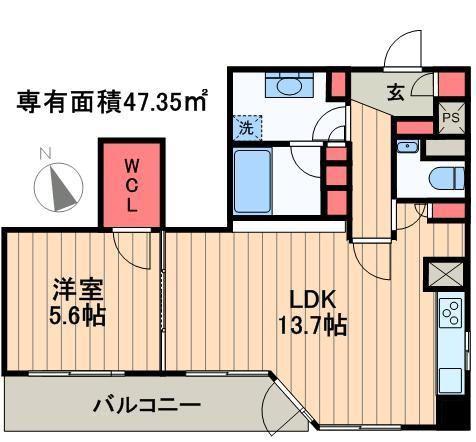 ドゥーエ銀座イーストI(1LDK/12階)の間取り写真