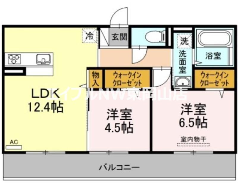 ディア・ベルジュI(2LDK/3階)の間取り写真