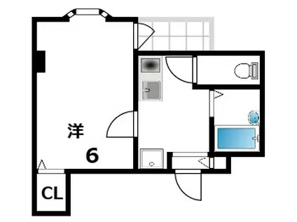 ロイヤルメゾン六甲道(1K/3階)の間取り写真