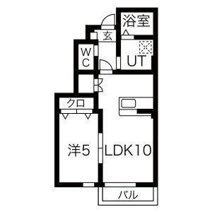 GRAND PARACE十二丁目II(1LDK/1階)の間取り写真