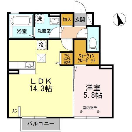 FOCUS913(1LDK/1階)の間取り写真
