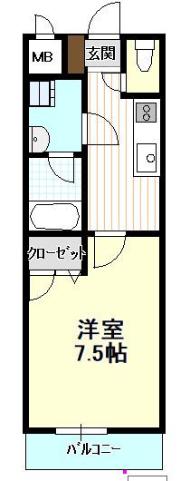 フジパレス ピーノ(1K/1階)の間取り写真