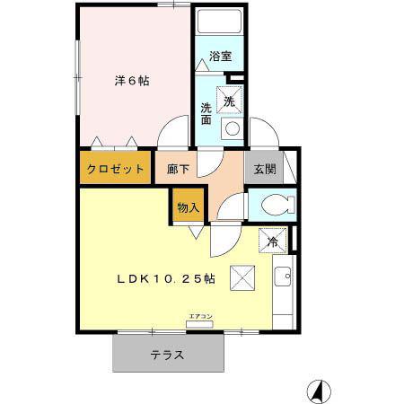 CLASS ONE NISSHIN(1LDK/1階)の間取り写真