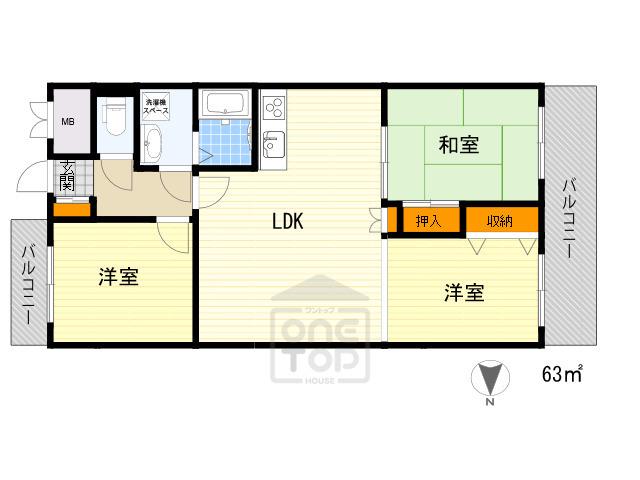 ロイヤルグレイスヴィラ(3LDK/6階)の間取り写真