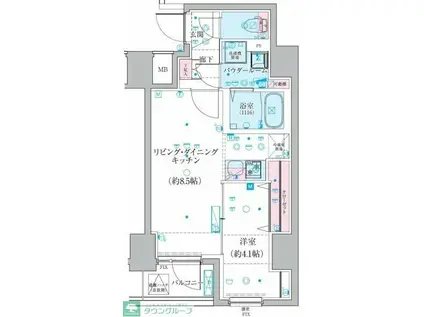 GENOVIA椎名町(1LDK/11階)の間取り写真