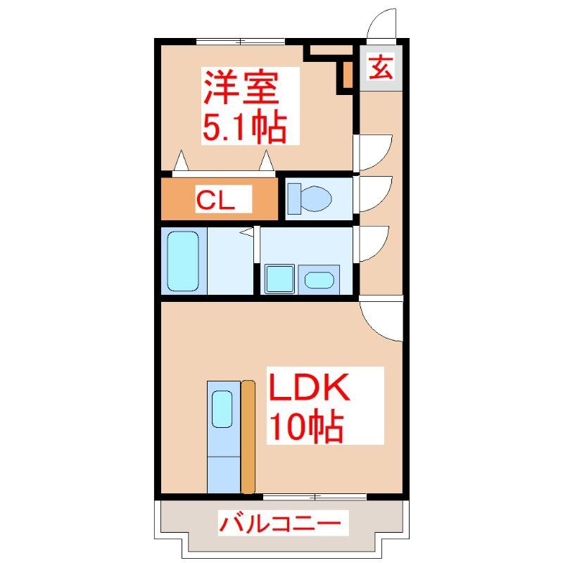 リバーサイドM(1LDK/2階)の間取り写真