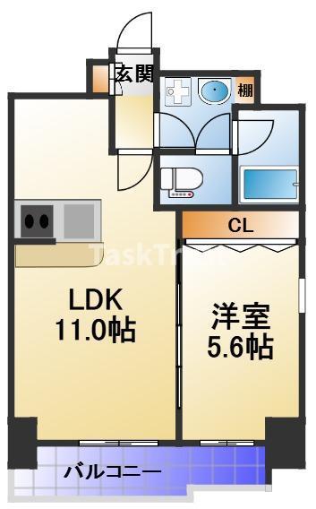 メゾンドヴァンドール(1LDK/4階)の間取り写真